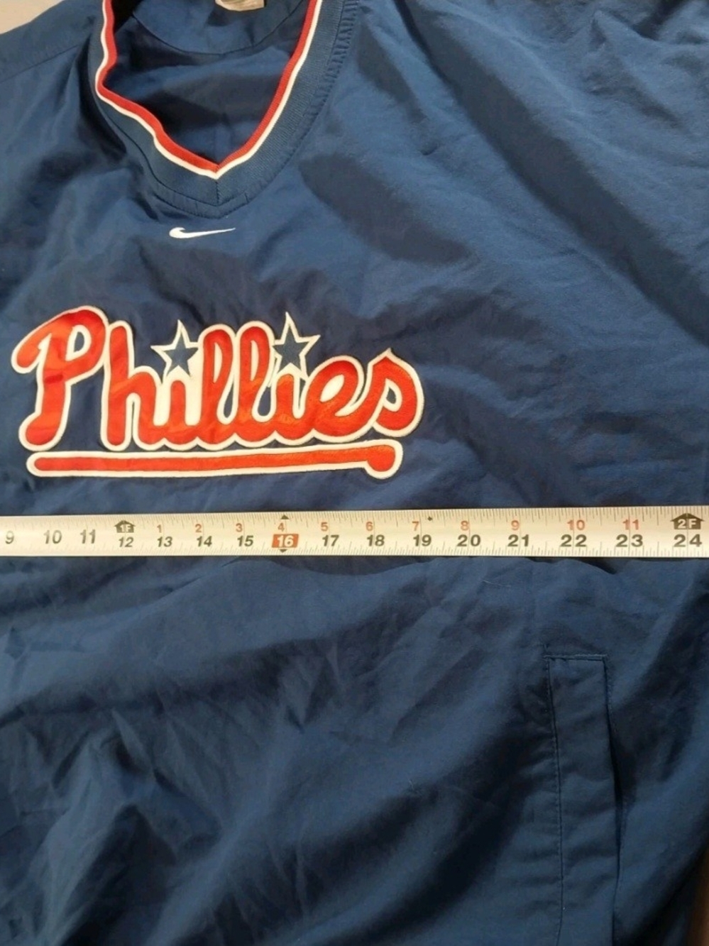 Vintage 90s Nike Team Center Swoosh Philadelphia Phillies Pullover Windbreaker - Picture 5 of 13